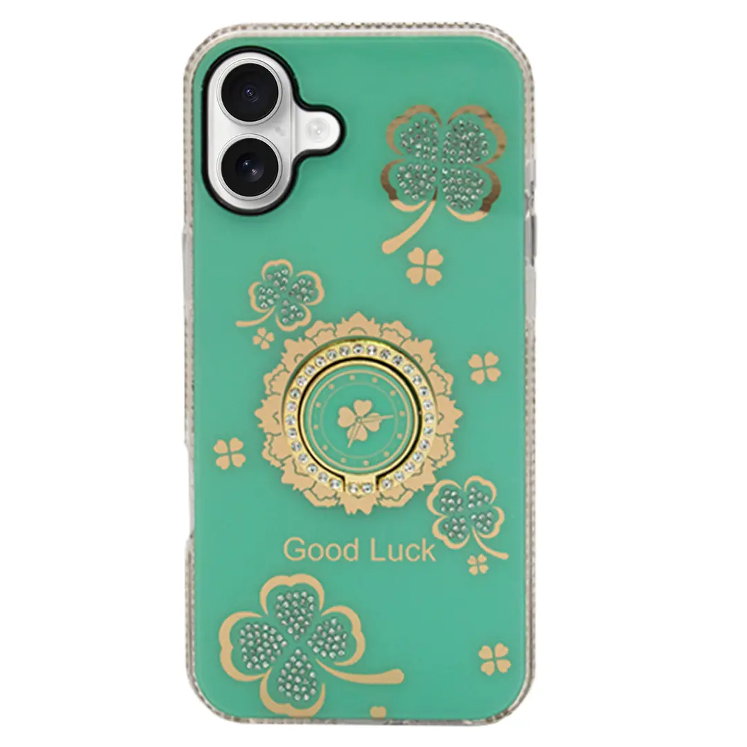 iPhone 16 Bling Diamond Lucky Case Green